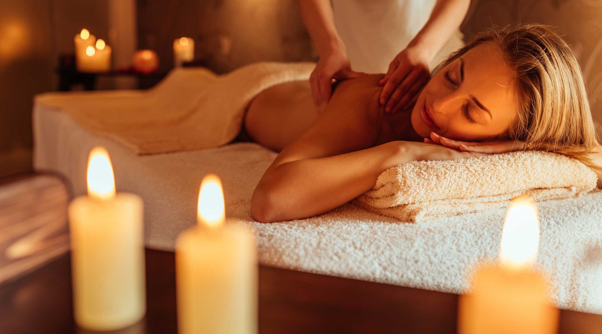 Woman enjoying a massage