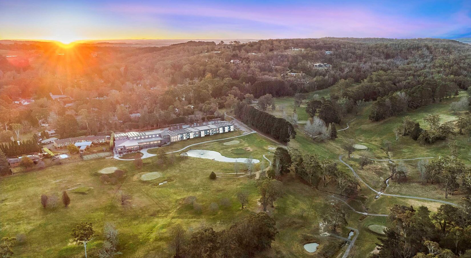 Hotel Golf Course Drone view